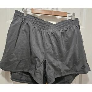 Adidas Shorts Womens Gray Pacer 3 Stripes Woven Athletic 5” Inseam Plus 1X